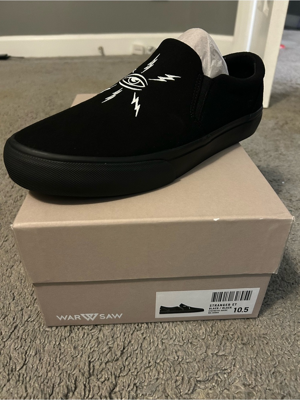 Warsaw Stranger Slip-On Skate Shoe Black 10.5 New!!